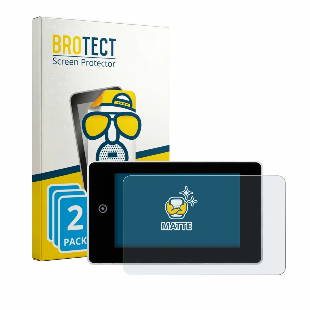 Front side of a product packaging with the brand logo BROTECT. Next to it is the device Balearis PRO 3 shown with the correspo