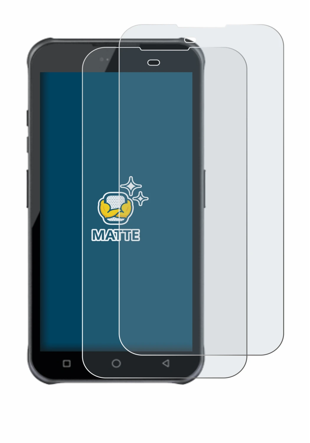 Image of the device Bluebird VF550 with a wide variety of screen protectors.