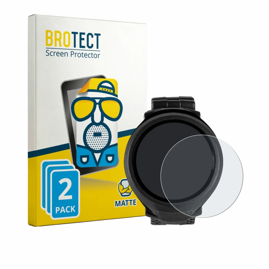 Front side of a product packaging with the brand logo BROTECT. Next to it is the device Mares Puck Lite shown with the corresp