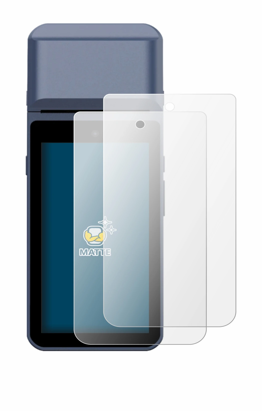 Image of the device Pax M9200 with a wide variety of screen protectors.