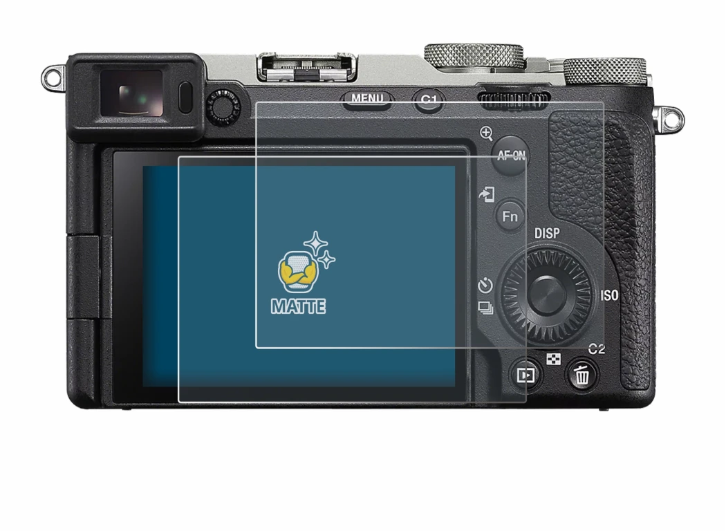 Image of the device Sony A7C II with a wide variety of screen protectors.