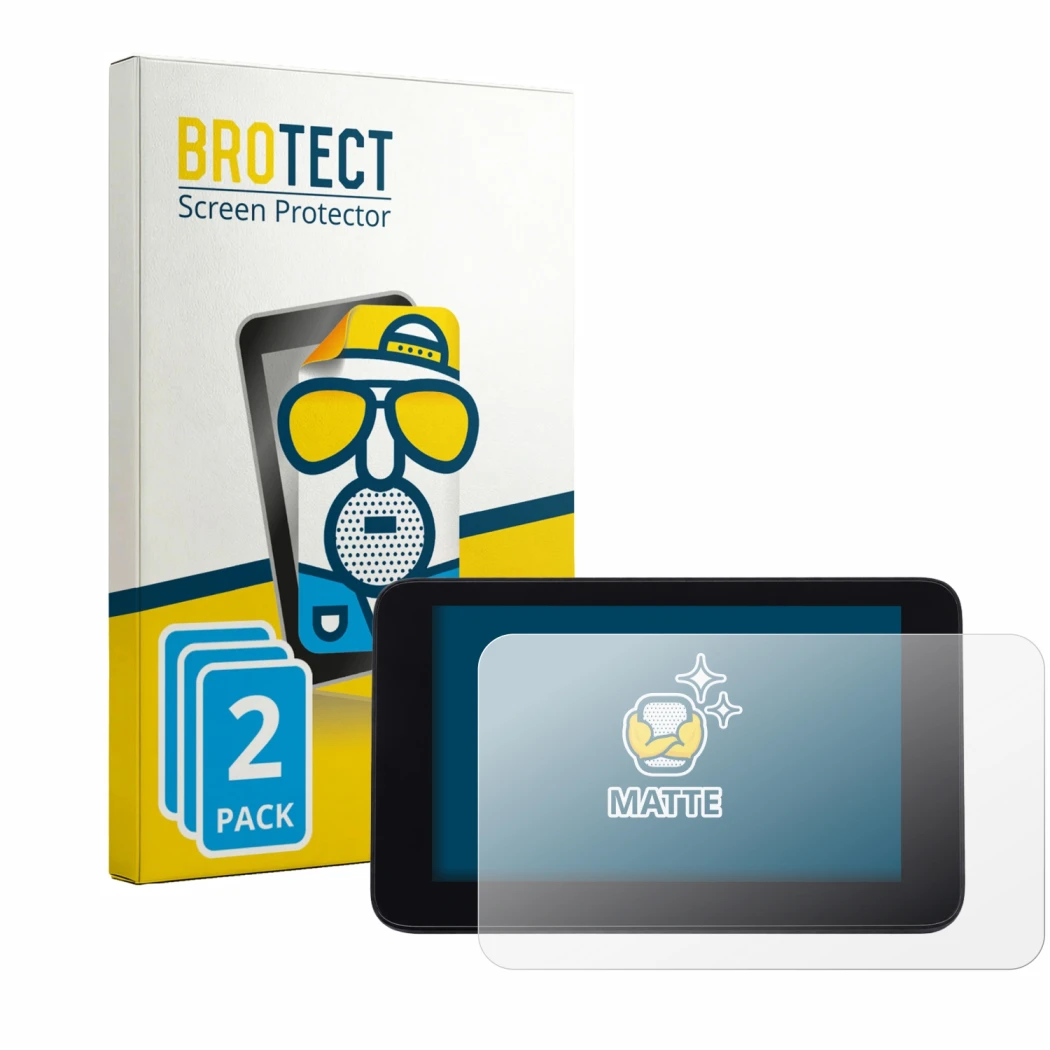 Front side of a product packaging with the brand logo BROTECT. Next to it is the device QJ Motor SRT 900 SX shown with the cor