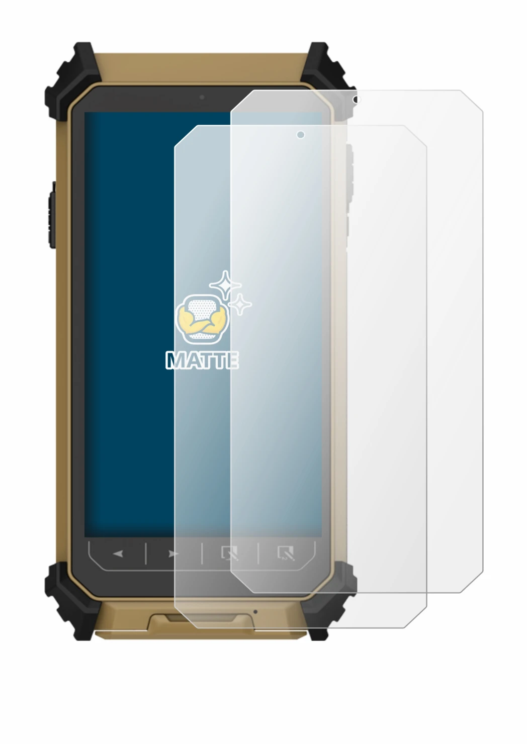 Image of the device DT Research DT361DM (portrait) with a wide variety of screen protectors.