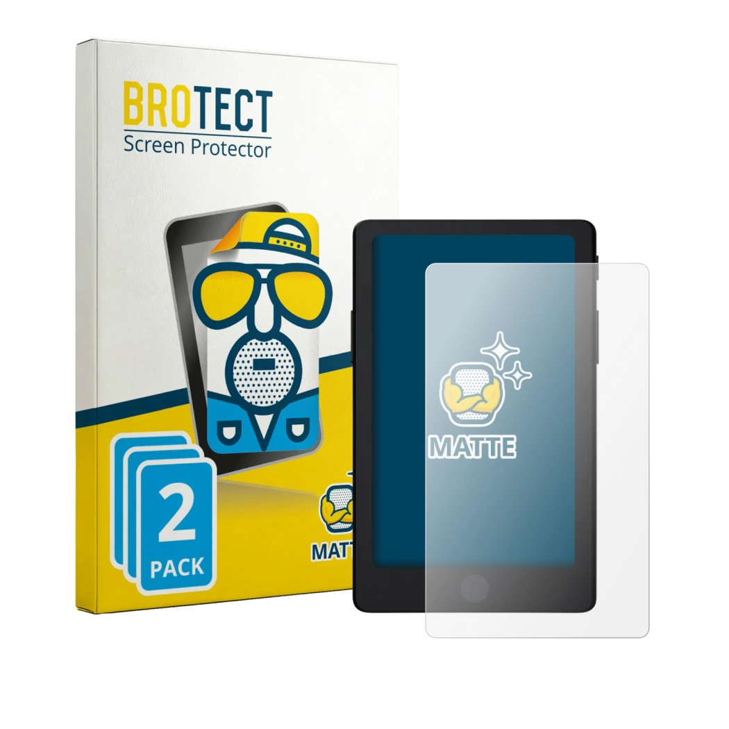 Front side of a product packaging with the brand logo BROTECT. Next to it is the device Xteink X4 Pro shown with the correspon