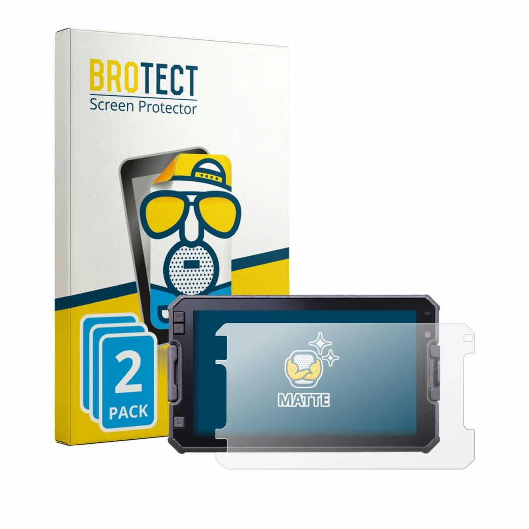 Front side of a product packaging with the brand logo BROTECT. Next to it is the device DMD NOR7E 7