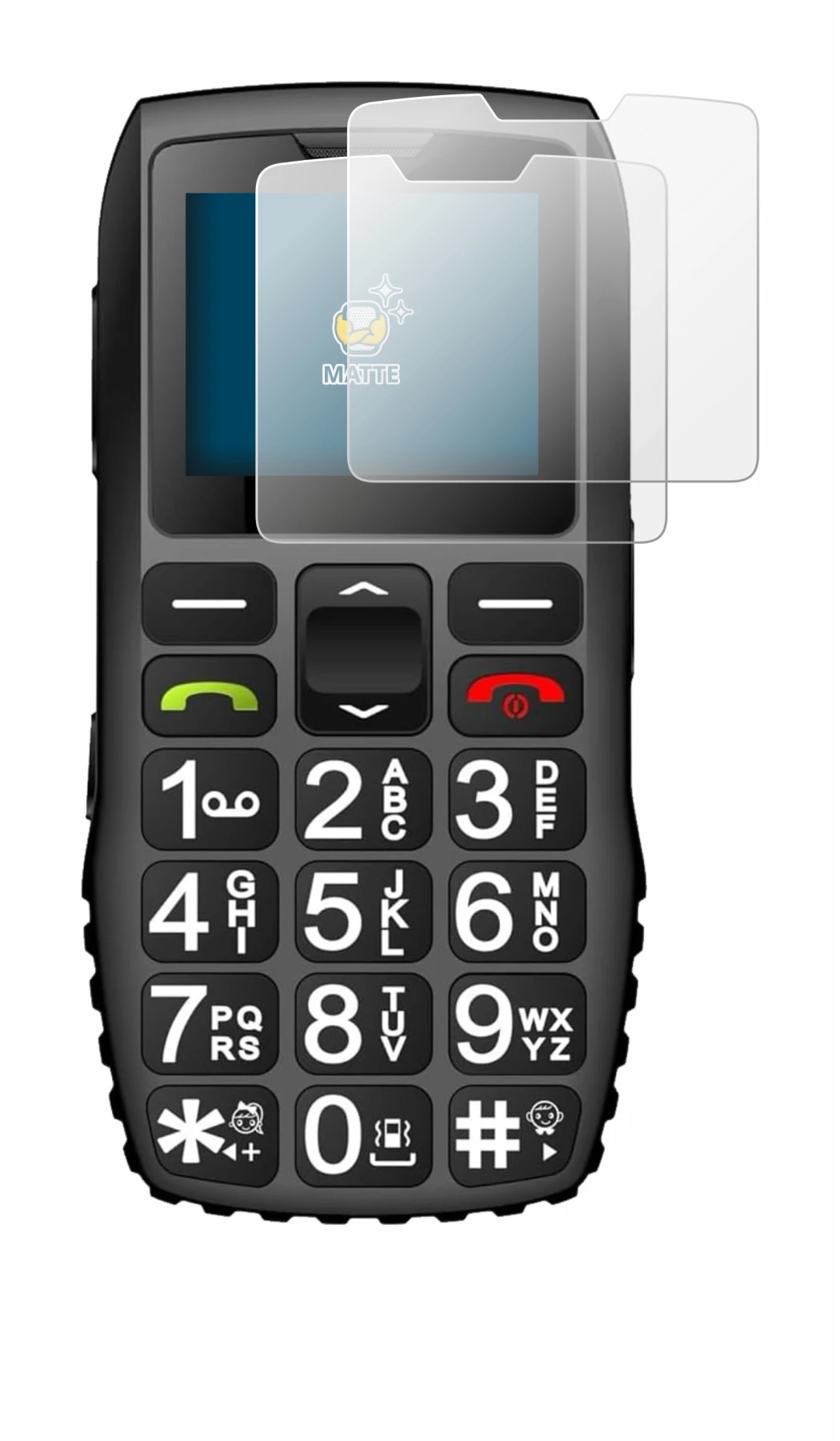 Image of the device artfone 4G with a wide variety of screen protectors.