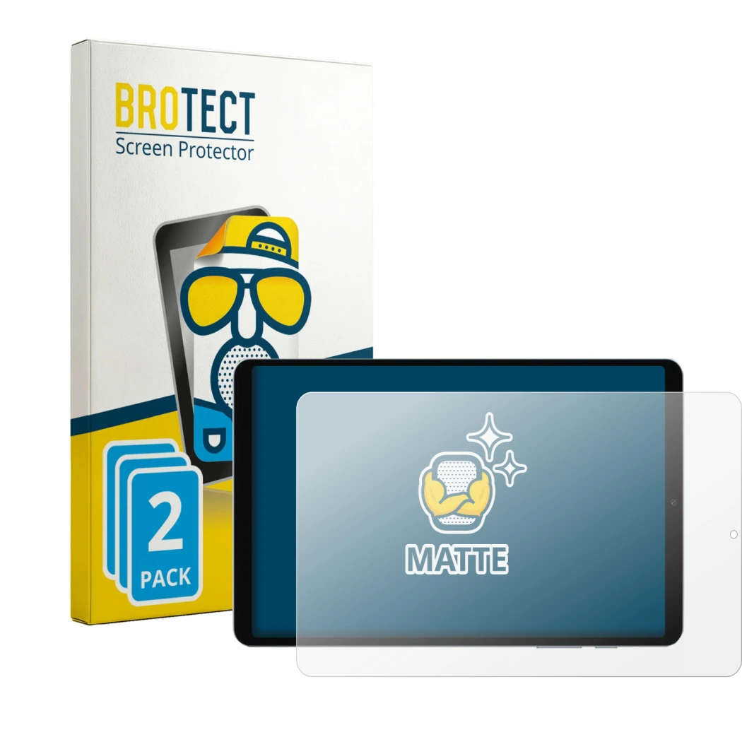 Front side of a product packaging with the brand logo BROTECT. Next to it is the device Blackview Zeno 2 shown with the corres