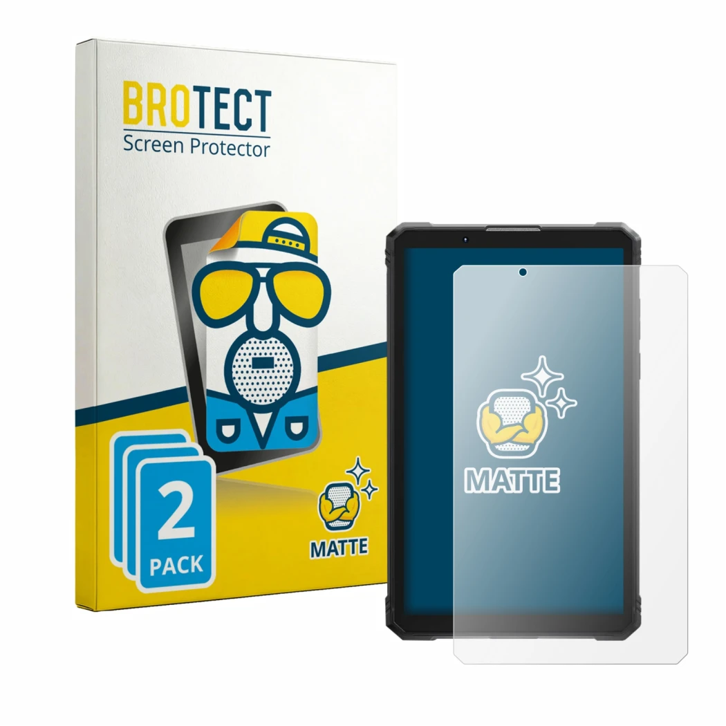 Front side of a product packaging with the brand logo BROTECT. Next to it is the device Hotwav R11 Pro shown with the correspo