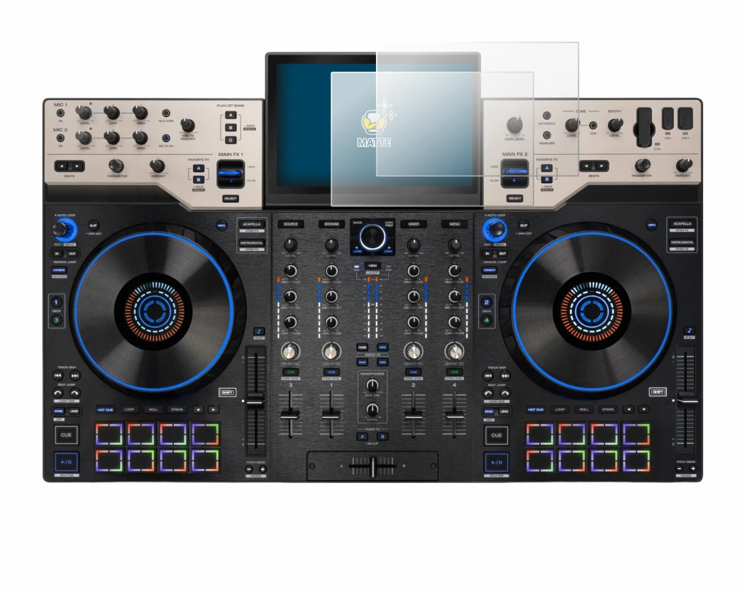 Image of the device Denon DJ Prime 4 G2 with a wide variety of screen protectors.