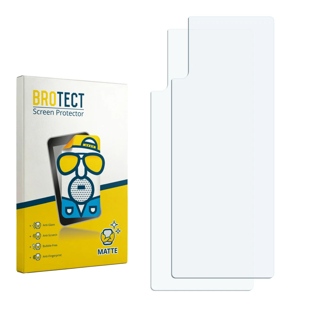 Front side of a product packaging with the brand logo BROTECT. Next to it is the corresponding screen protector.
