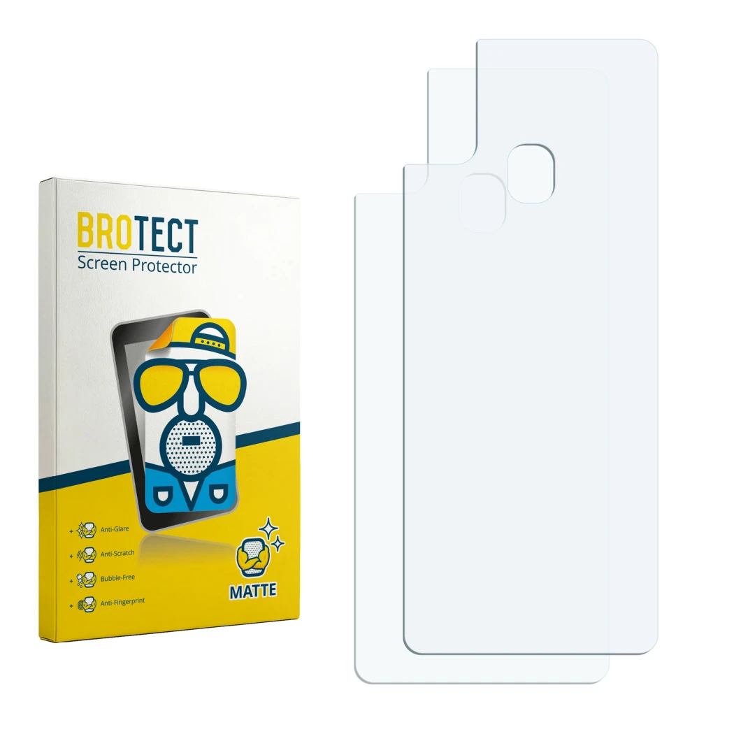 Front side of a product packaging with the brand logo BROTECT. Next to it is the corresponding screen protector.