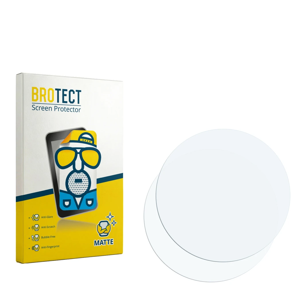 Front side of a product packaging with the brand logo BROTECT. Next to it is the corresponding screen protector.