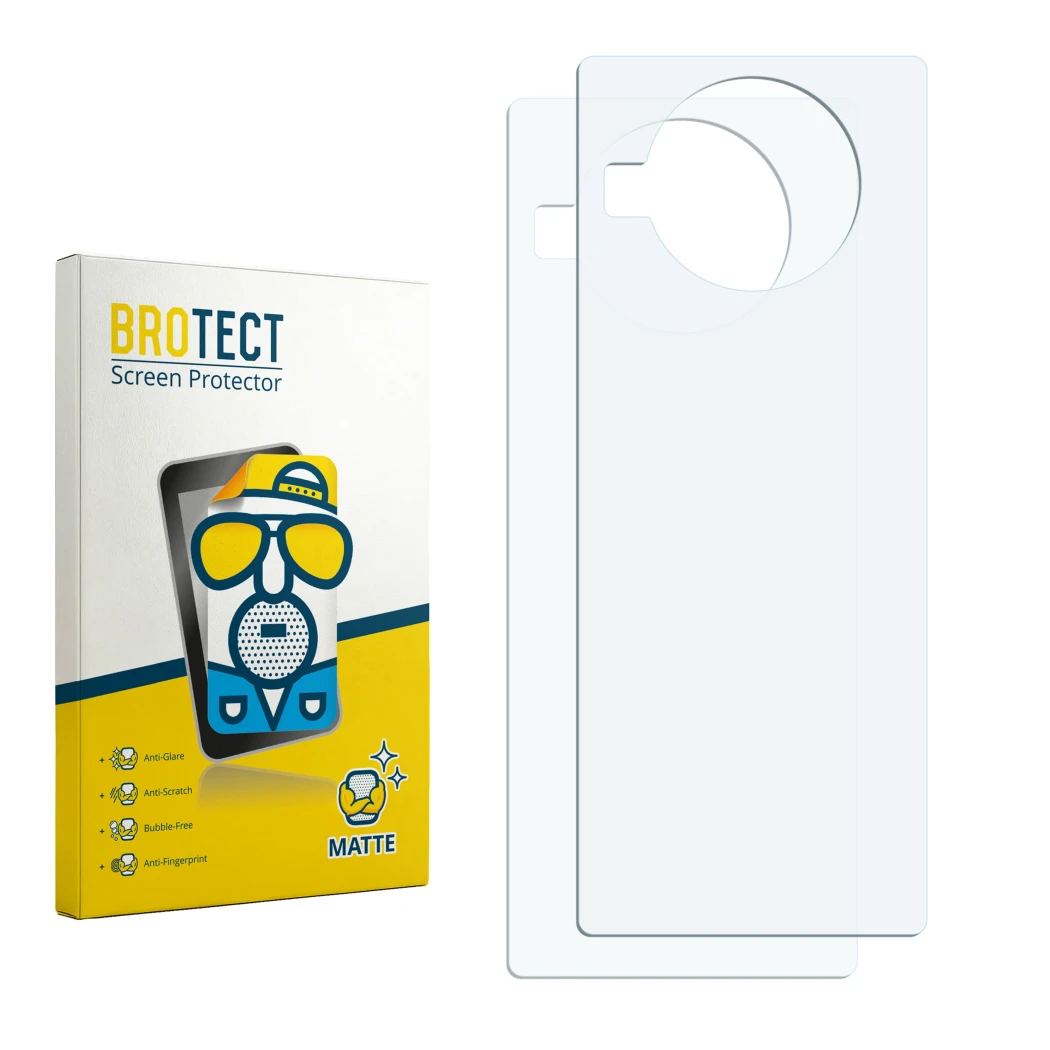 Front side of a product packaging with the brand logo BROTECT. Next to it is the corresponding screen protector.