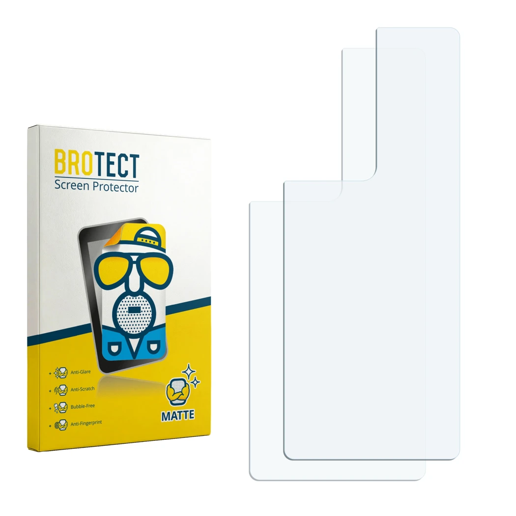 Front side of a product packaging with the brand logo BROTECT. Next to it is the corresponding screen protector.