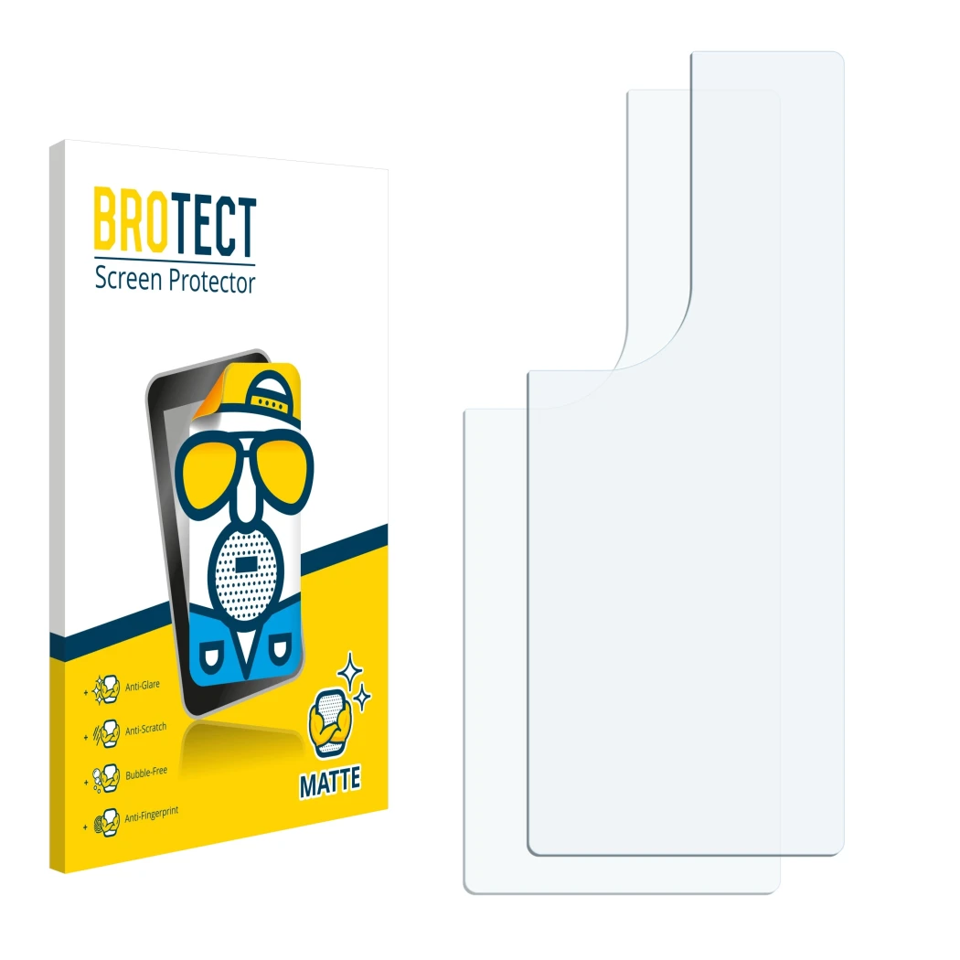 Front side of a product packaging with the brand logo BROTECT. Next to it is the corresponding screen protector.