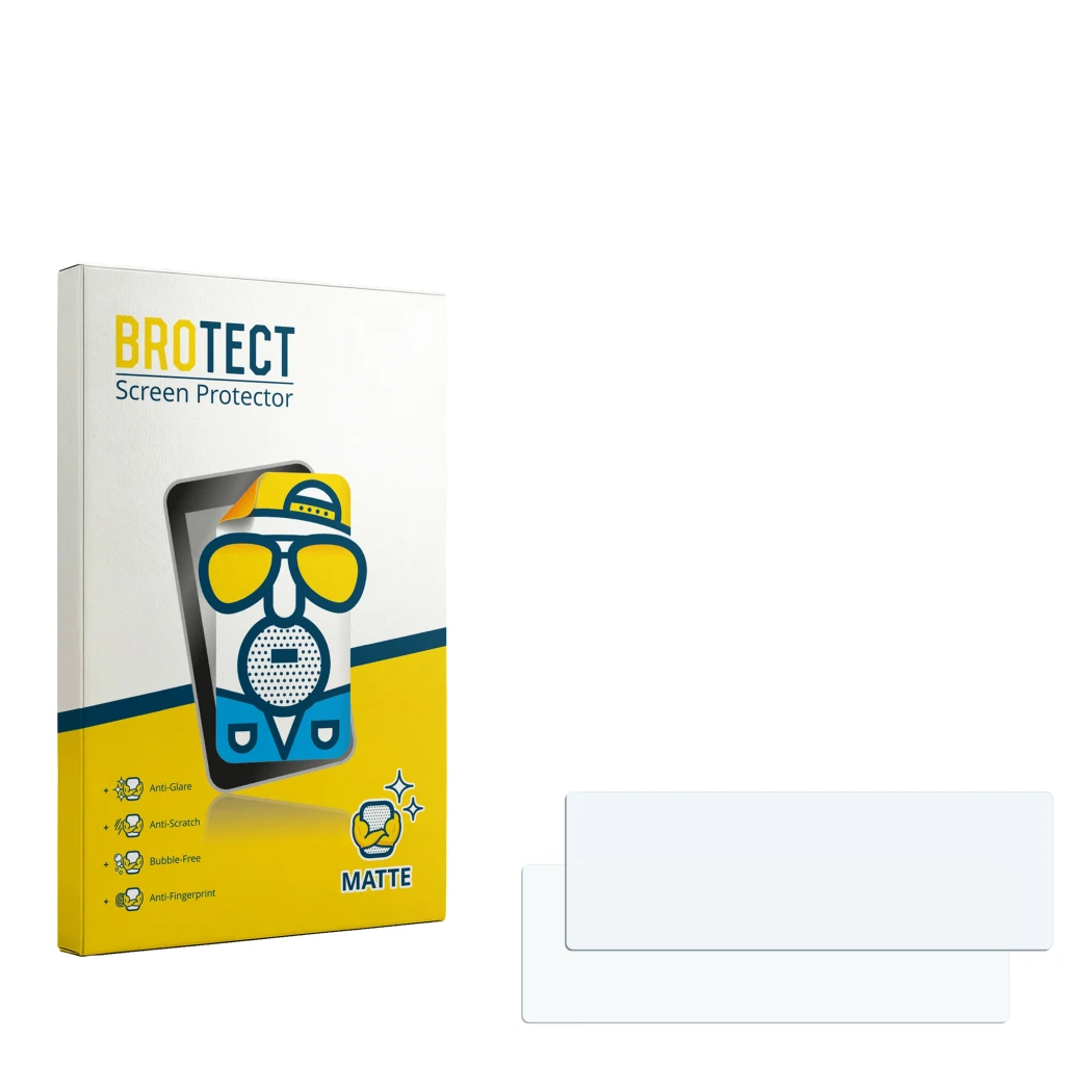 Front side of a product packaging with the brand logo BROTECT. Next to it is the corresponding screen protector.