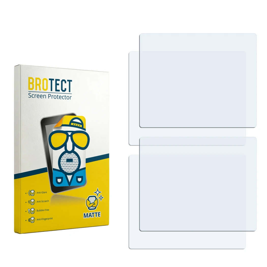 Front side of a product packaging with the brand logo BROTECT. Next to it is the corresponding screen protector.
