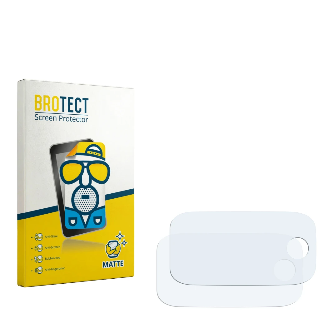 Front side of a product packaging with the brand logo BROTECT. Next to it is the corresponding screen protector.