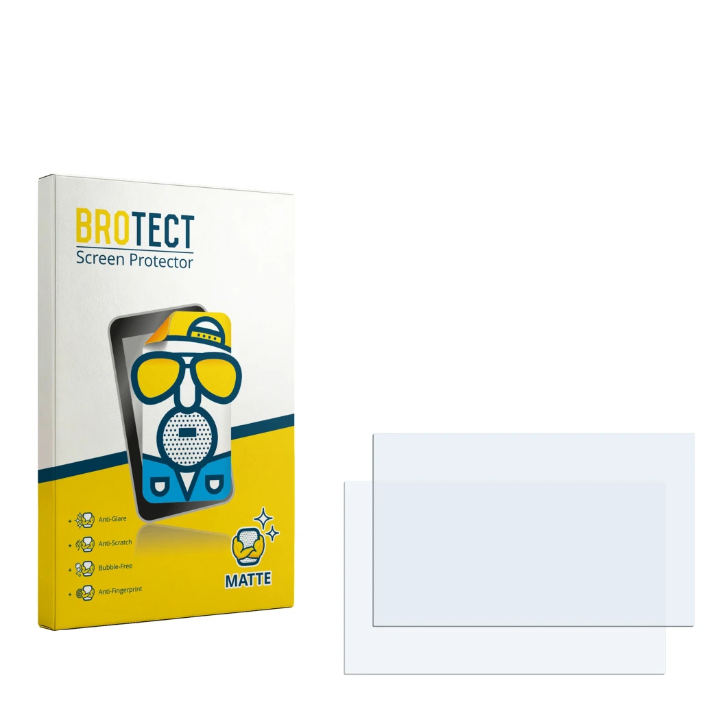 Front side of a product packaging with the brand logo BROTECT. Next to it is the corresponding screen protector.