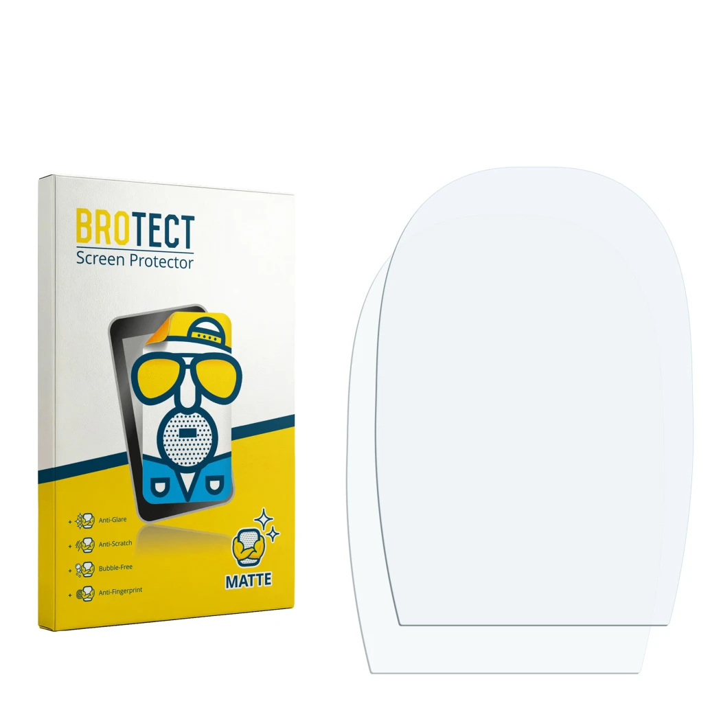 Front side of a product packaging with the brand logo BROTECT. Next to it is the corresponding screen protector.