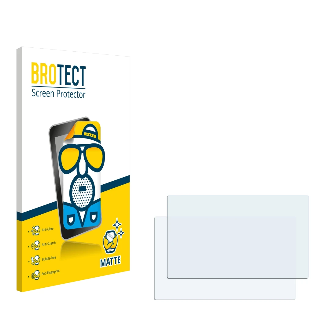 Front side of a product packaging with the brand logo BROTECT. Next to it is the corresponding screen protector.