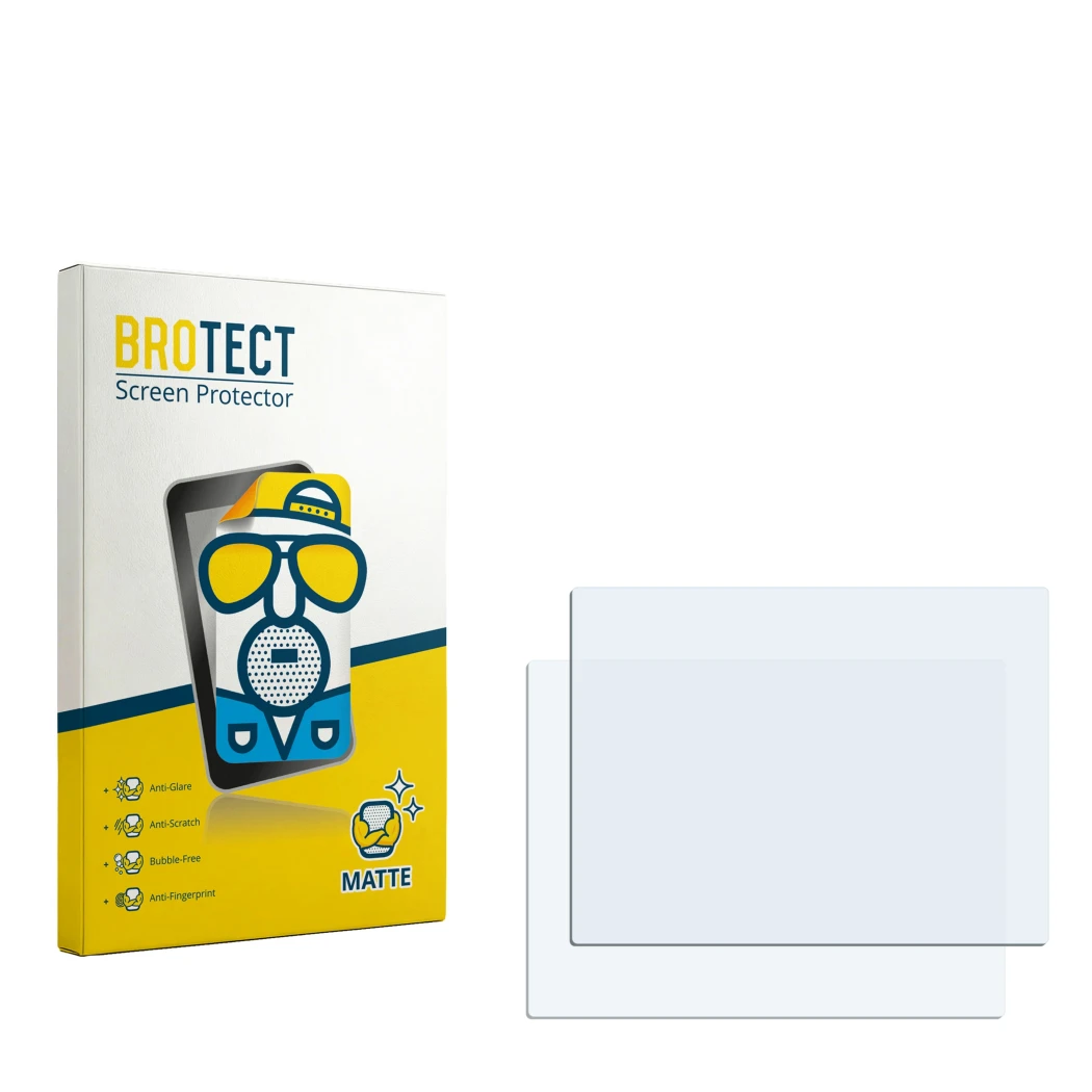 Front side of a product packaging with the brand logo BROTECT. Next to it is the corresponding screen protector.