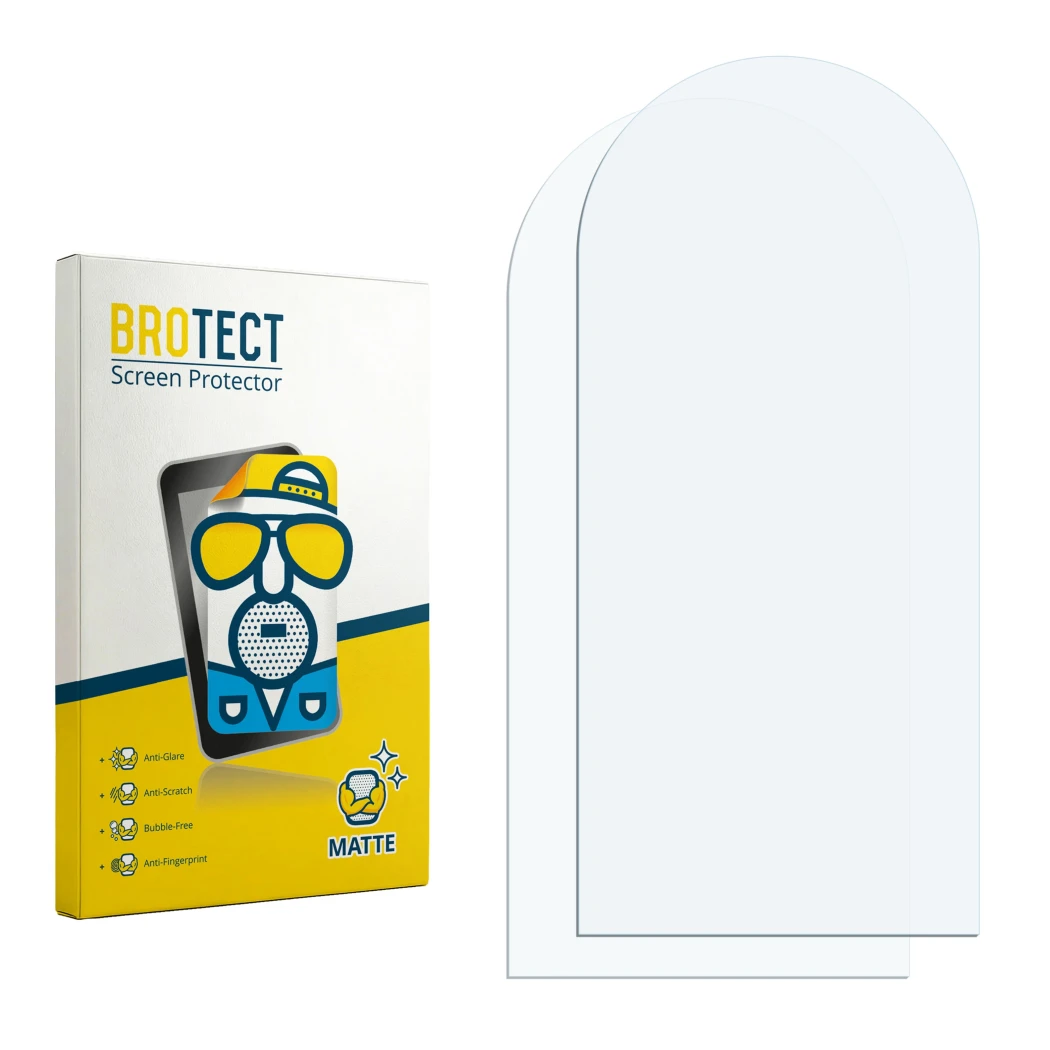 Front side of a product packaging with the brand logo BROTECT. Next to it is the corresponding screen protector.