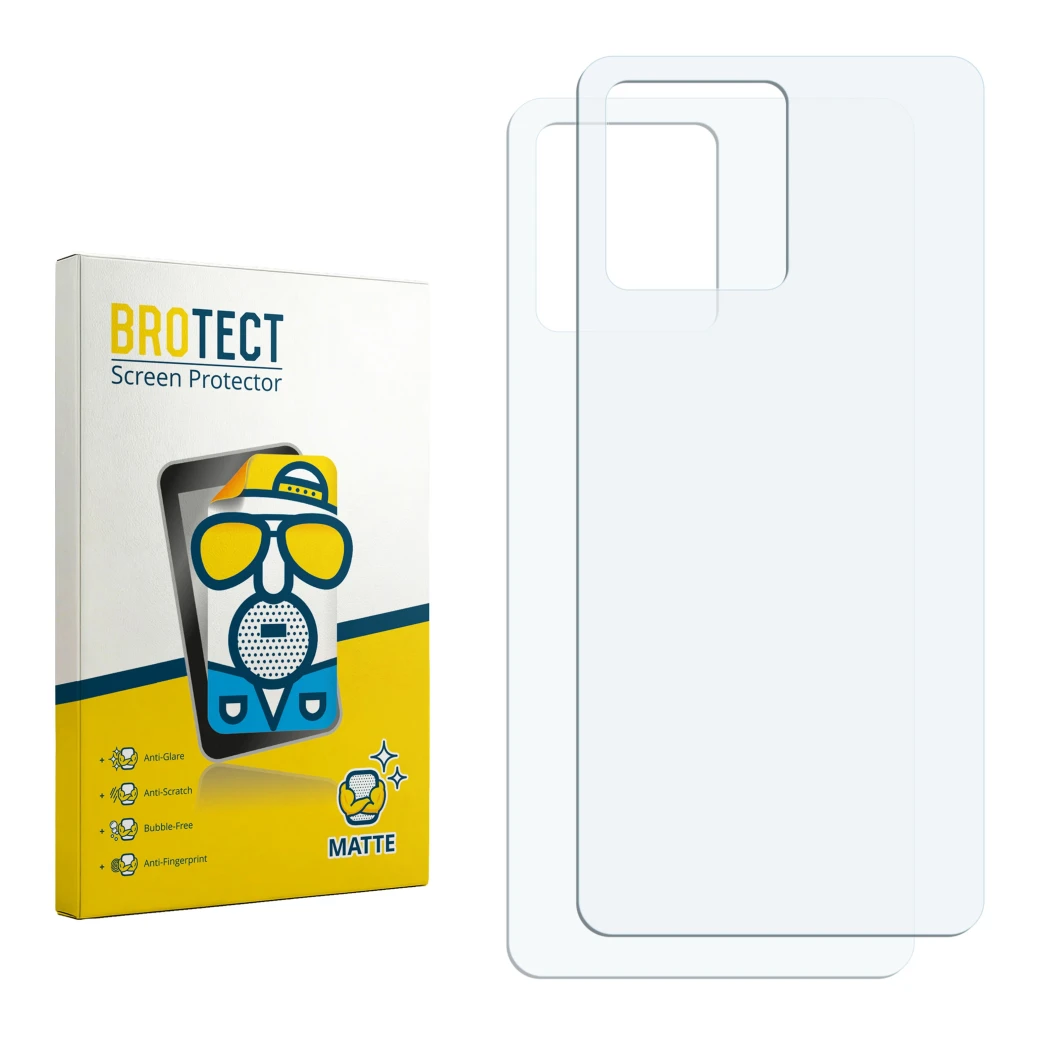 Front side of a product packaging with the brand logo BROTECT. Next to it is the corresponding screen protector.
