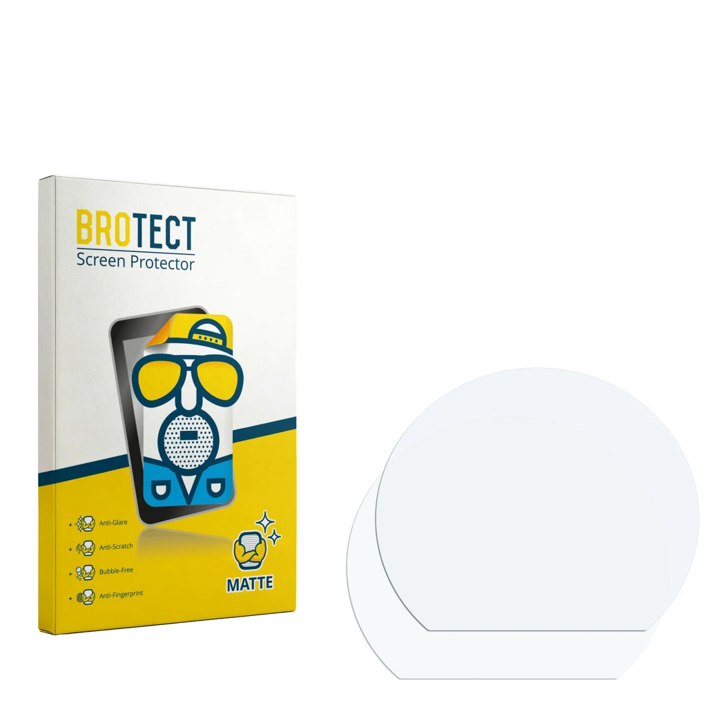 Front side of a product packaging with the brand logo BROTECT. Next to it is the corresponding screen protector.