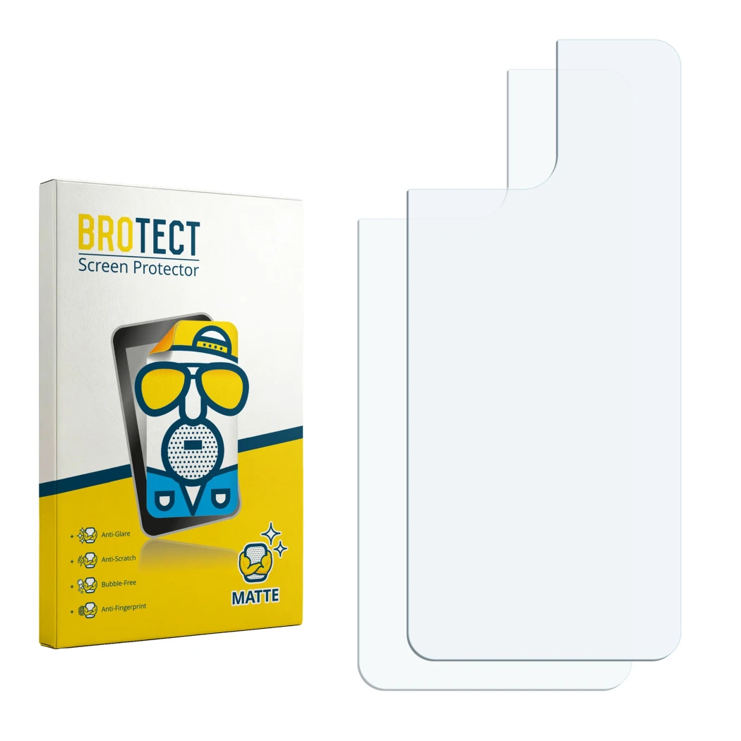 Front side of a product packaging with the brand logo BROTECT. Next to it is the corresponding screen protector.