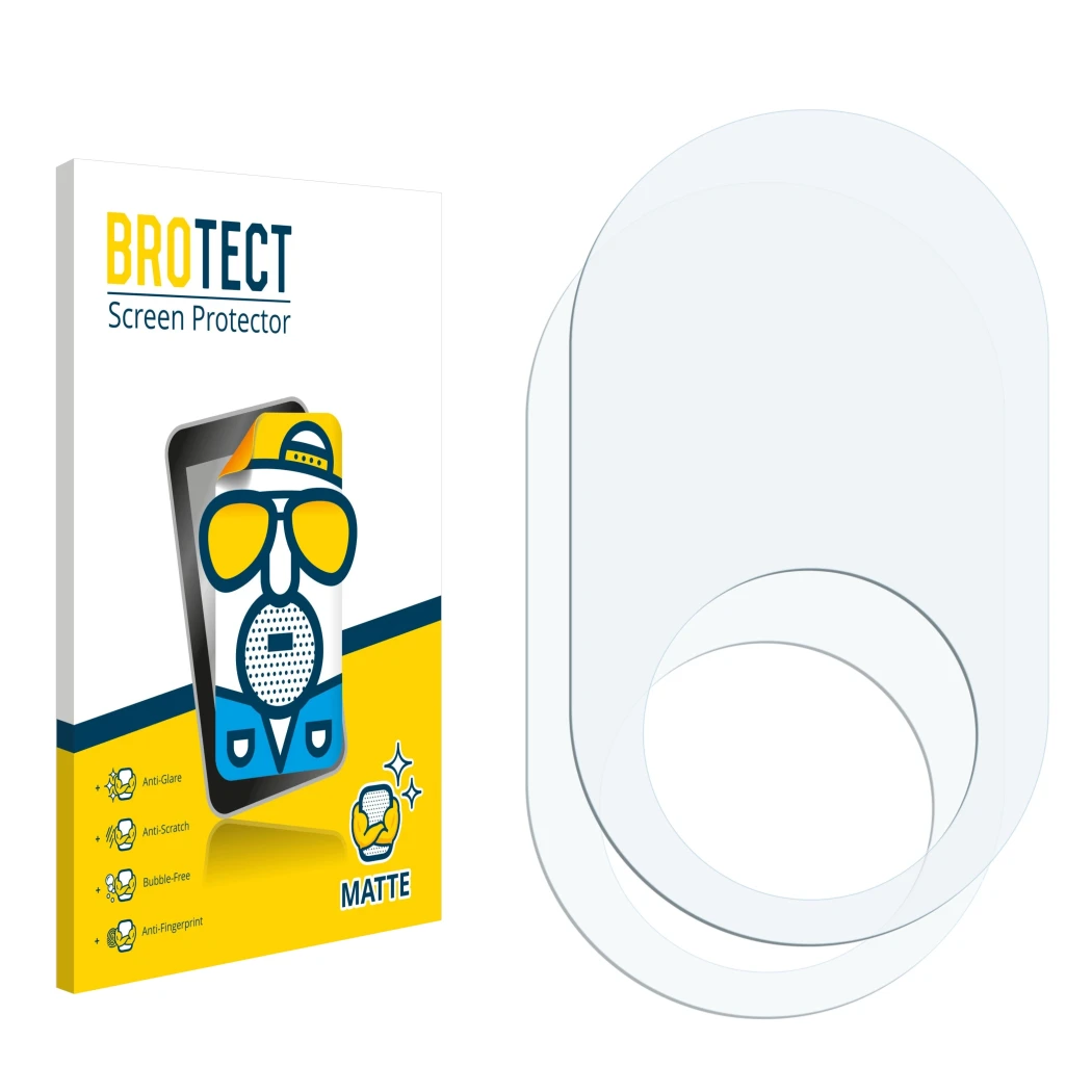 Front side of a product packaging with the brand logo BROTECT. Next to it is the corresponding screen protector.