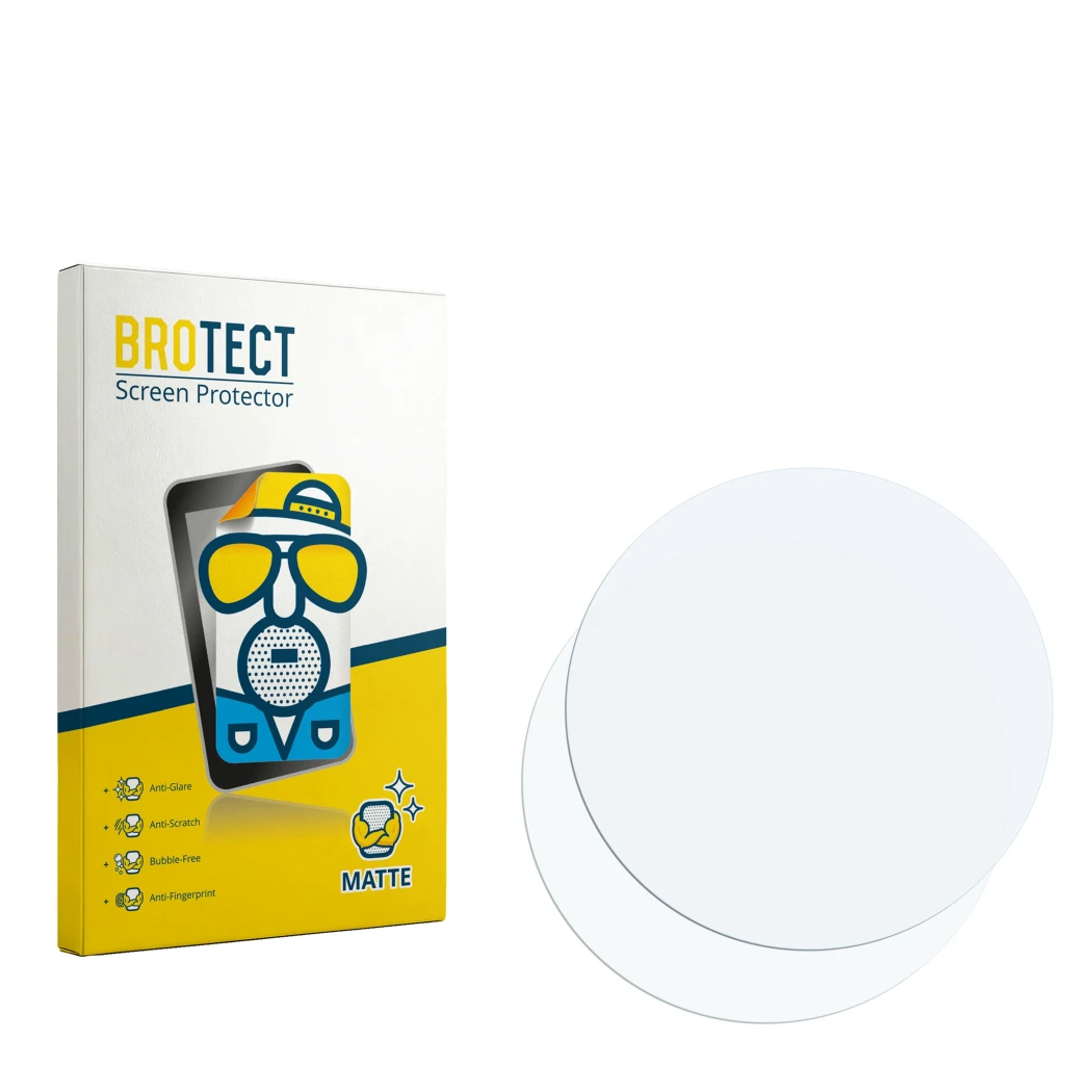 Front side of a product packaging with the brand logo BROTECT. Next to it is the corresponding screen protector.