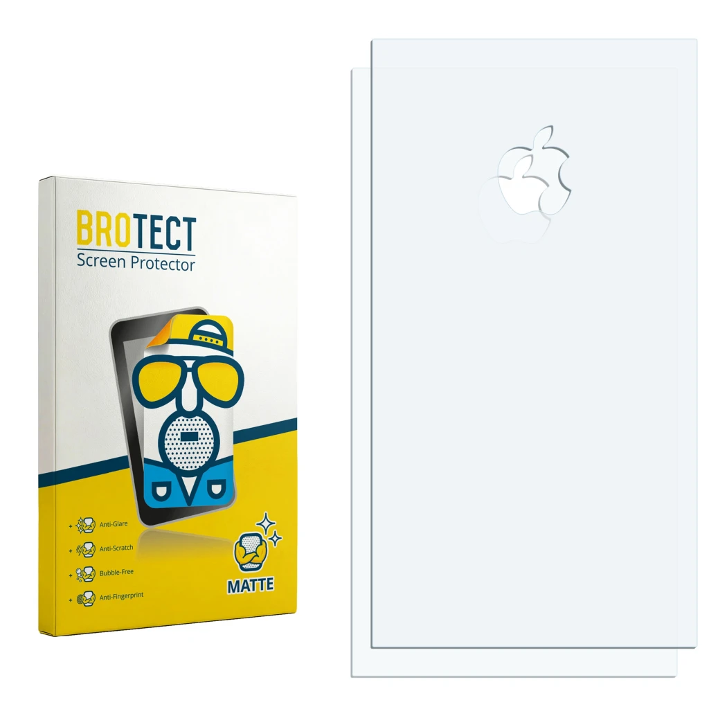 Front side of a product packaging with the brand logo BROTECT. Next to it is the corresponding screen protector.