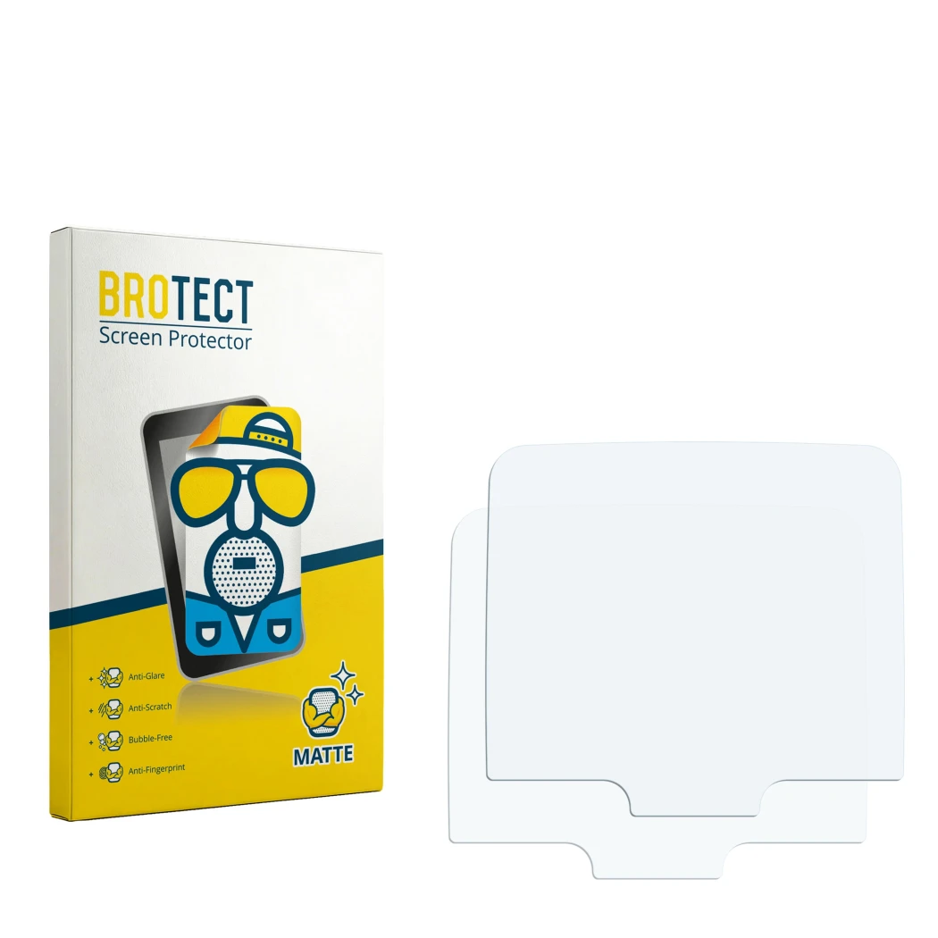 Front side of a product packaging with the brand logo BROTECT. Next to it is the corresponding screen protector.