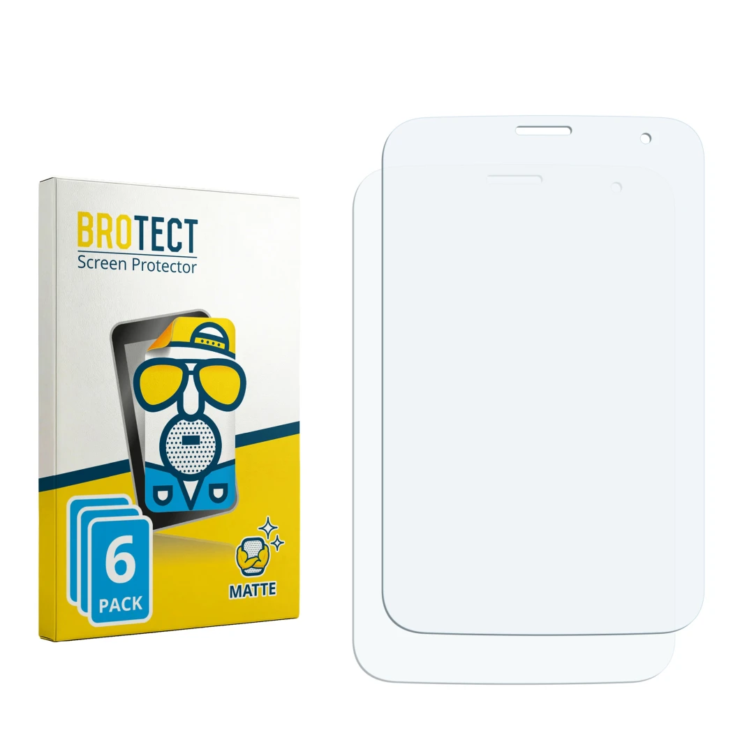 Front side of a product packaging with the brand logo BROTECT. Next to it is the corresponding screen protector.