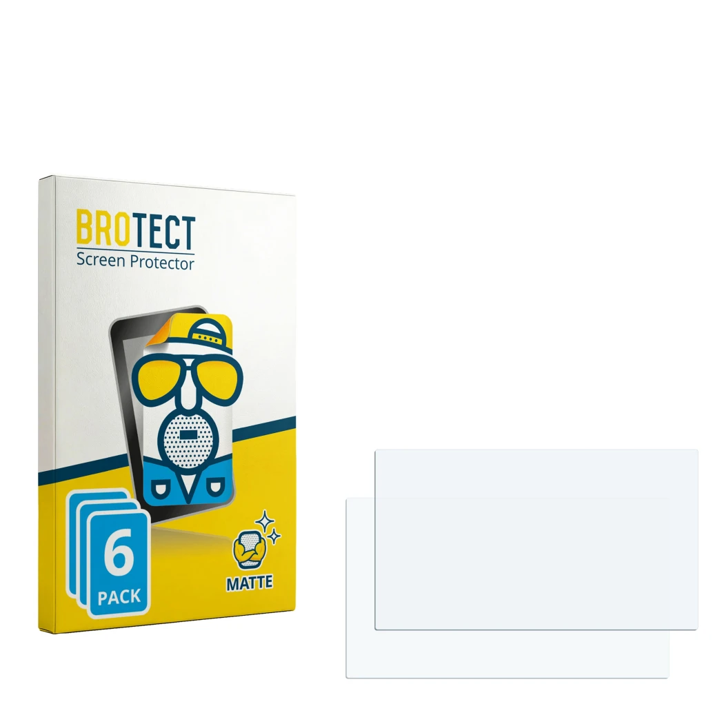 Front side of a product packaging with the brand logo BROTECT. Next to it is the corresponding screen protector.