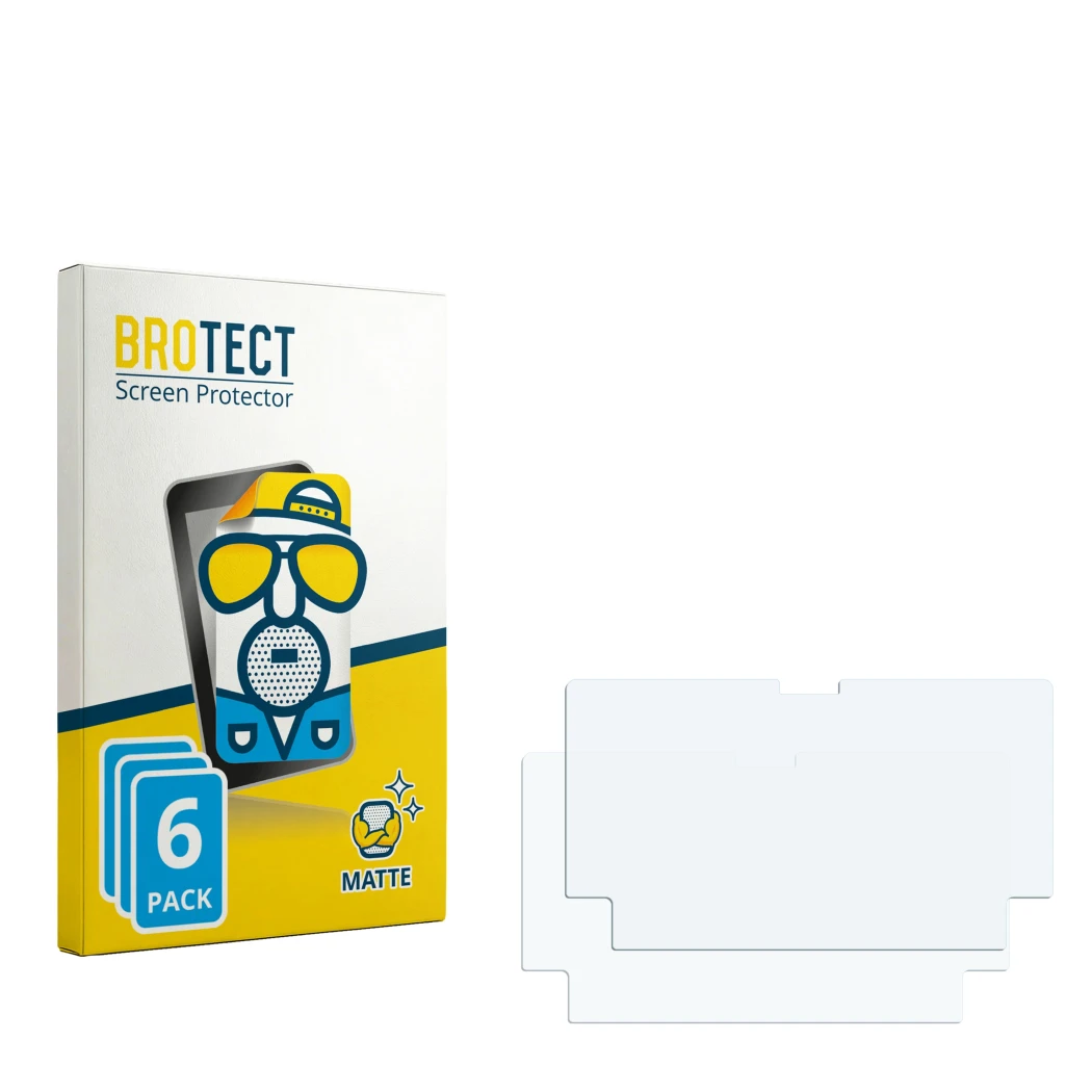 Front side of a product packaging with the brand logo BROTECT. Next to it is the corresponding screen protector.