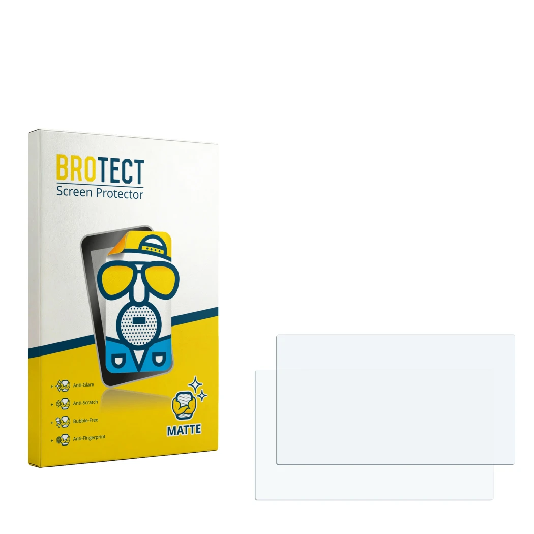 Front side of a product packaging with the brand logo BROTECT. Next to it is the corresponding screen protector.