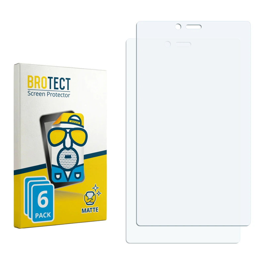 Front side of a product packaging with the brand logo BROTECT. Next to it is the corresponding screen protector.