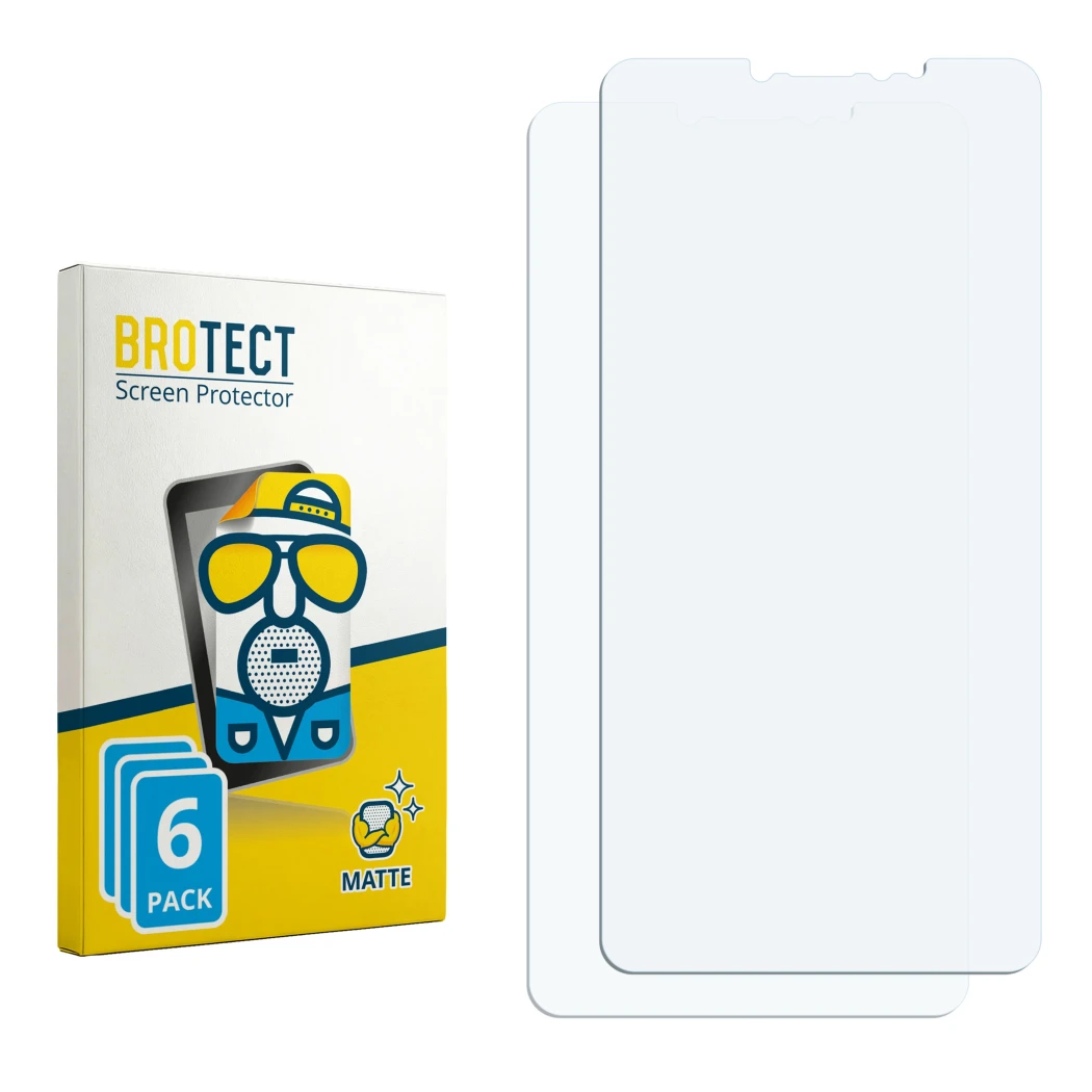 Front side of a product packaging with the brand logo BROTECT. Next to it is the corresponding screen protector.