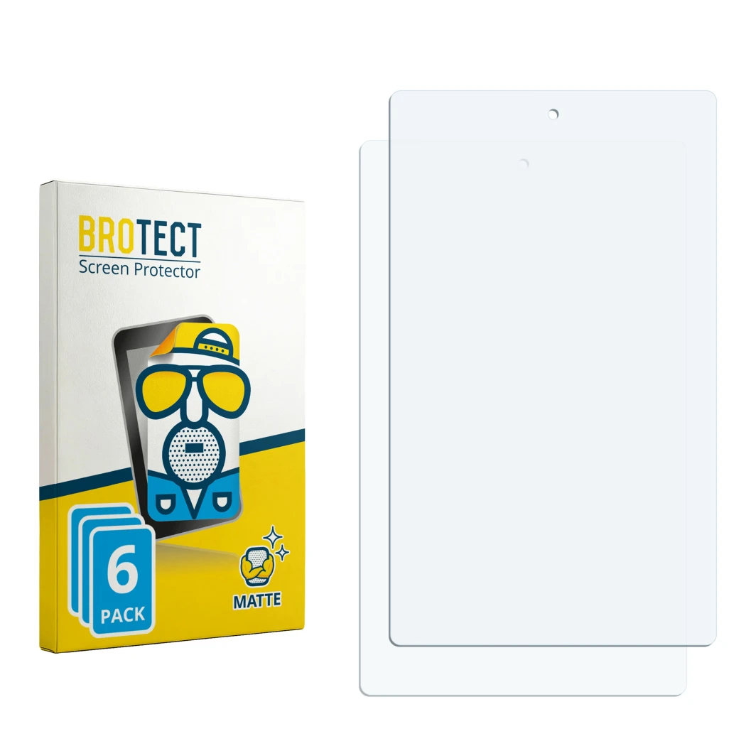 Front side of a product packaging with the brand logo BROTECT. Next to it is the corresponding screen protector.