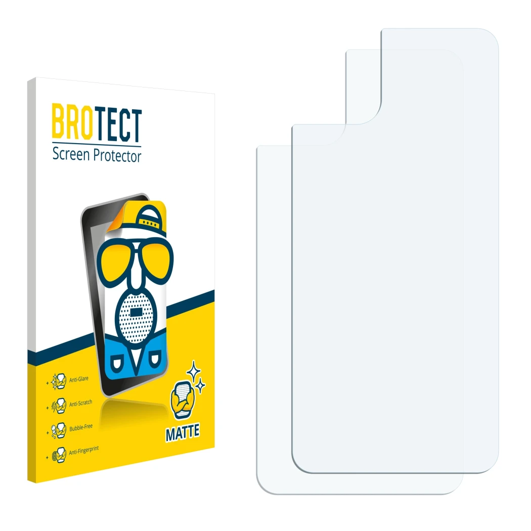 Front side of a product packaging with the brand logo BROTECT. Next to it is the corresponding screen protector.