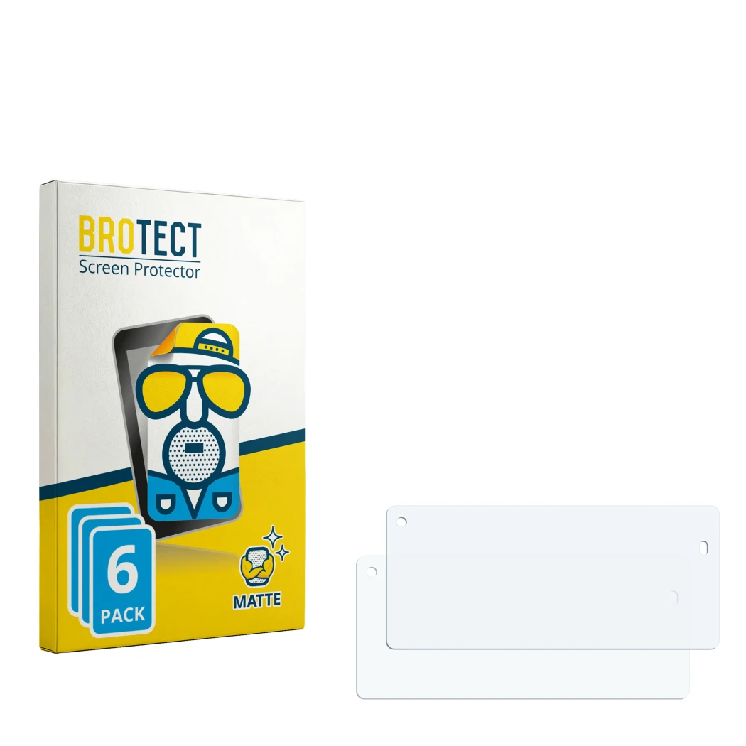 Front side of a product packaging with the brand logo BROTECT. Next to it is the corresponding screen protector.