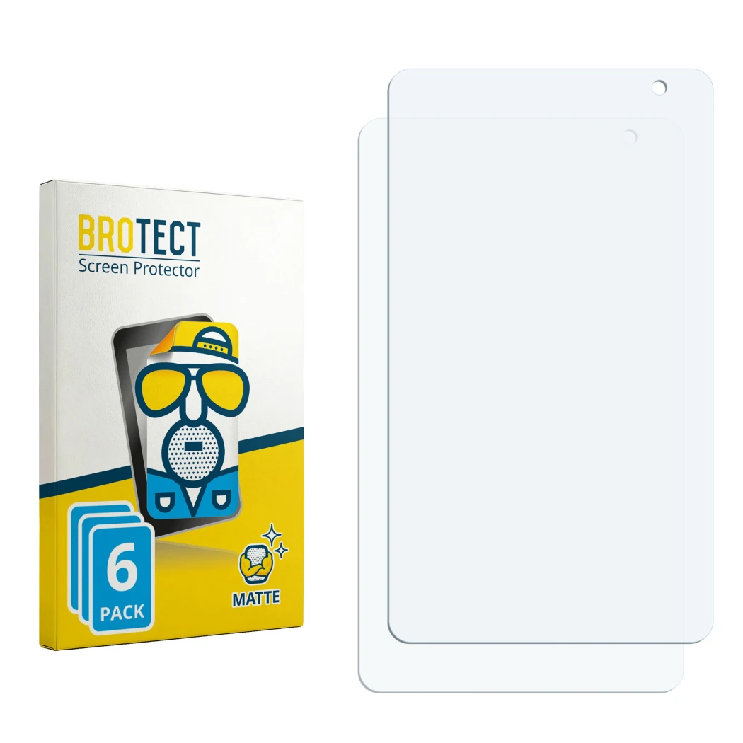Front side of a product packaging with the brand logo BROTECT. Next to it is the corresponding screen protector.