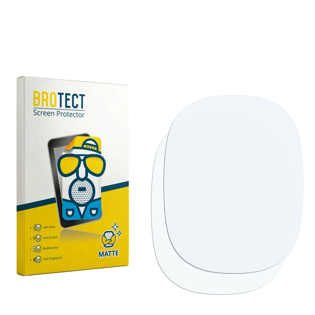 Front side of a product packaging with the brand logo BROTECT. Next to it is the corresponding screen protector.