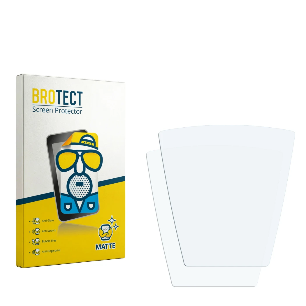 Front side of a product packaging with the brand logo BROTECT. Next to it is the corresponding screen protector.