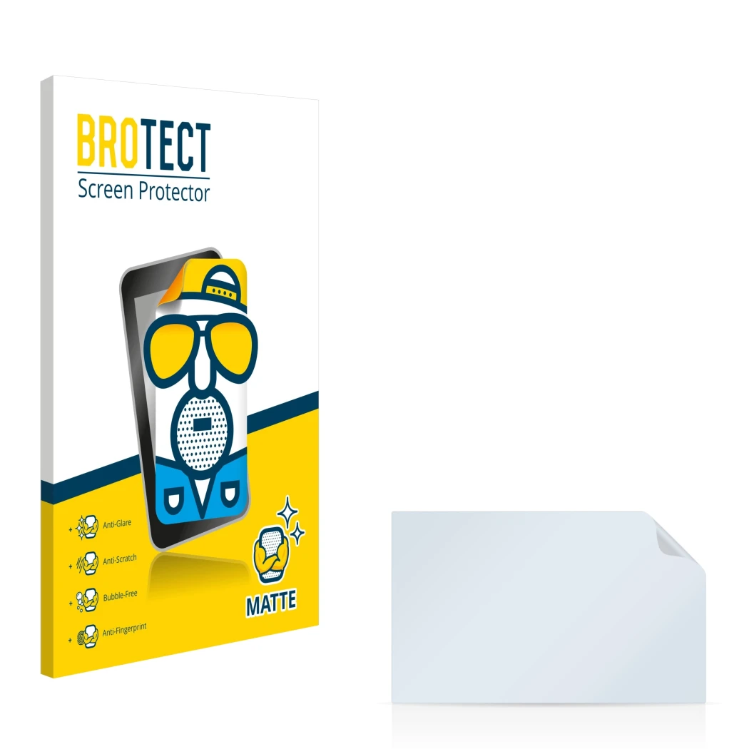 Front side of a product packaging with the brand logo BROTECT. Next to it is the corresponding screen protector.