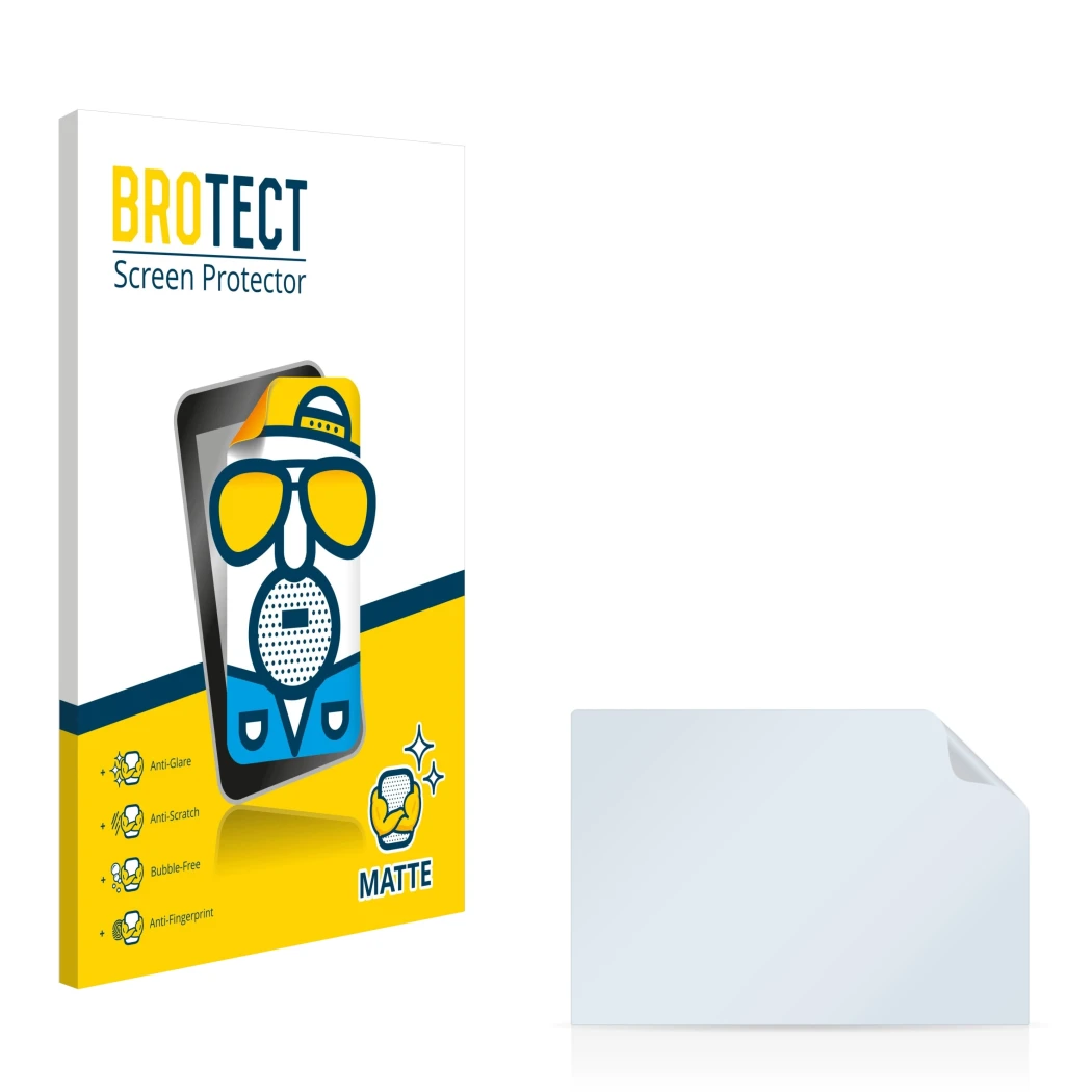Front side of a product packaging with the brand logo BROTECT. Next to it is the corresponding screen protector.