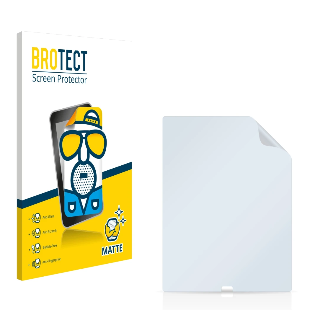 Front side of a product packaging with the brand logo BROTECT. Next to it is the corresponding screen protector.