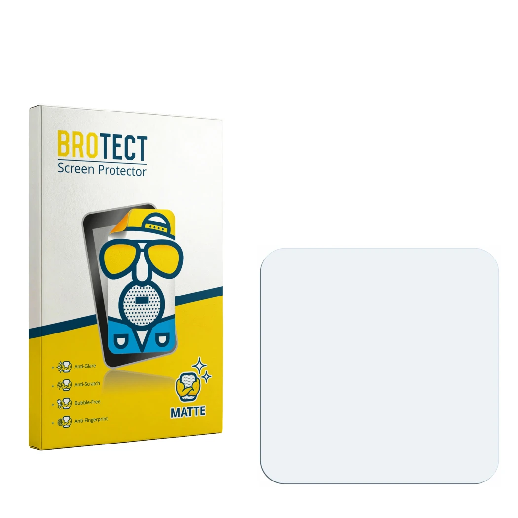 Front side of a product packaging with the brand logo BROTECT. Next to it is the corresponding screen protector.